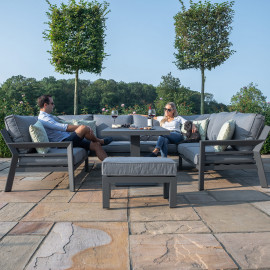 New York U-Shaped Sofa Set with Rising Table / Grey New York U-Shaped Sofa Set with Rising Table / Grey