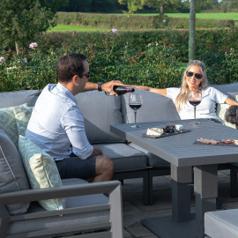 New York U-Shaped Sofa Set with Rising Table / Grey New York U-Shaped Sofa Set with Rising Table / Grey