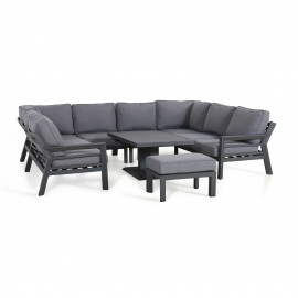 New York U-Shaped Sofa Set with Rising Table / Grey New York U-Shaped Sofa Set with Rising Table / Grey
