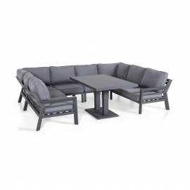New York U-Shaped Sofa Set with Rising Table / Grey New York U-Shaped Sofa Set with Rising Table / Grey