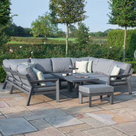 New York U-Shaped Sofa Set with Rising Table / Grey New York U-Shaped Sofa Set with Rising Table / Grey