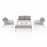 New York 2 Seat Sofa Set with Rising Table / White