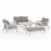 New York 2 Seat Sofa Set with Rising Table / White
