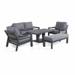 New York 2 Seat Sofa Set with Rising Table / Grey New York 2 Seat Sofa Set with Rising Table / Grey
