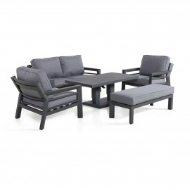 New York 2 Seat Sofa Set with Rising Table / Grey