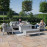 New York 3 Seat Sofa Dining Set with Fire Pit Table / White