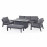 New York 3 Seat Sofa Dining Set with Fire Pit Table / Grey