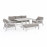 New York 3 Seat Sofa Set with Rising Table / White