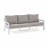 New York 3 Seat Sofa Set with Rising Table / White