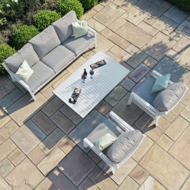 New York 3 Seat Sofa Set with Rising Table / White New York 3 Seat Sofa Set with Rising Table / White