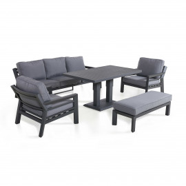 New York 3 Seat Sofa Set with Rising Table / Grey New York 3 Seat Sofa Set with Rising Table / Grey