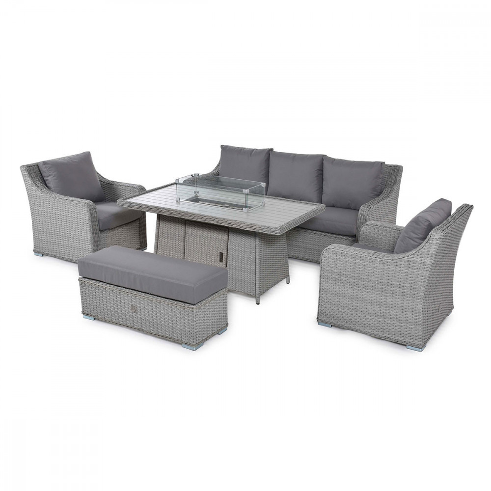 Ascot 3 Seat Sofa Dining Set with Fire Pit Ascot 3 Seat Sofa Dining Set with Fire Pit