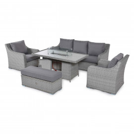 Ascot 3 Seat Sofa Dining Set with Fire Pit Ascot 3 Seat Sofa Dining Set with Fire Pit