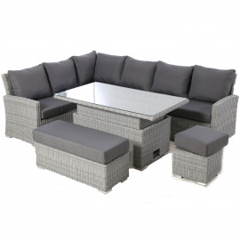 Ascot Rectangular Corner Dining Set with Rising Table