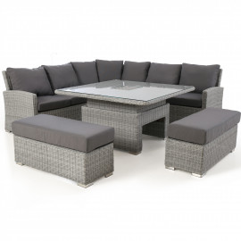 Ascot Deluxe Corner Dining Set with Rising Table & Ice Bucket Ascot Deluxe Corner Dining Set with Rising Table & Ice Bucket