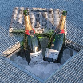 Ascot Deluxe Corner Dining Set with Rising Table & Ice Bucket Ascot Deluxe Corner Dining Set with Rising Table & Ice Bucket