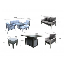 BETTINA Sofa Dining Set Grey