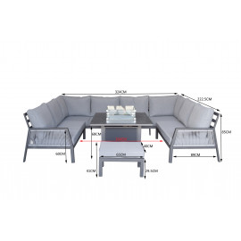 BETTINA U shape with Gas Fire Pit