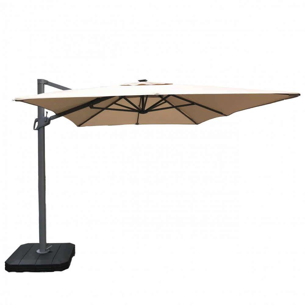 Atlas LED 2.4x3.3M Rectangular Cantilever Parasol / Beige Atlas LED 2.4x3.3M Rectangular Cantilever Parasol / Beige