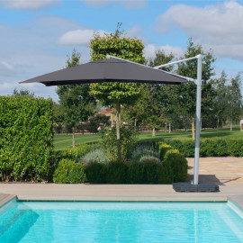 Zeus LED 3x3M Square Cantilever Parasol / Grey Zeus LED 3x3M Square Cantilever Parasol / Grey