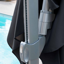 Zeus LED 3x3M Square Cantilever Parasol / Grey Zeus LED 3x3M Square Cantilever Parasol / Grey