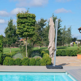 Zeus LED 3x3M Square Cantilever Parasol / Beige Zeus LED 3x3M Square Cantilever Parasol / Beige