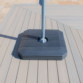 Zeus LED 3.5M Round Cantilever Parasol / Grey