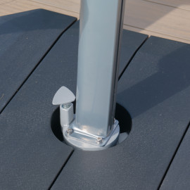 Zeus LED 3.5M Round Cantilever Parasol / Grey