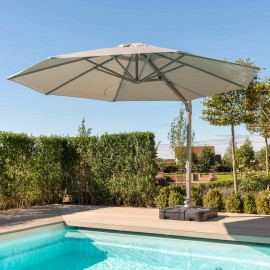 Zeus LED 3.5M Round Cantilever Parasol / Beige Zeus LED 3.5M Round Cantilever Parasol / Beige