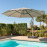 Zeus LED 3.5M Round Cantilever Parasol / Beige