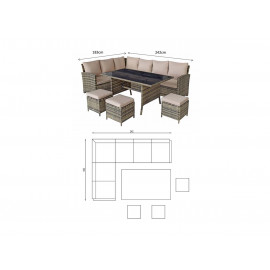 CHARLOTTE Corner Dining in Nature/Brown CHARLOTTE Corner Dining in Nature/Brown