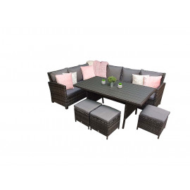 CHARLOTTE HDPE wood effect Corner Dining CHARLOTTE HDPE wood effect Corner Dining