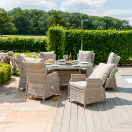 Cotswold Reclining 6 Seat Round Dining Set Cotswold Reclining 6 Seat Round Dining Set