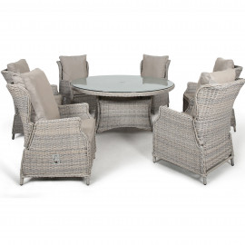 Cotswold Reclining 6 Seat Round Dining Set Cotswold Reclining 6 Seat Round Dining Set