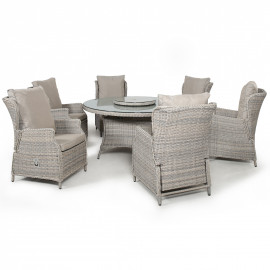 Cotswold Reclining 6 Seat Round Dining Set Cotswold Reclining 6 Seat Round Dining Set