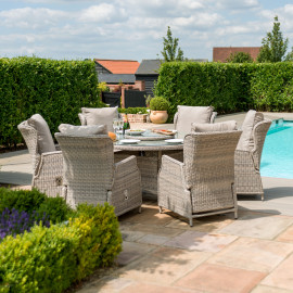 Cotswold Reclining 6 Seat Round Dining Set Cotswold Reclining 6 Seat Round Dining Set