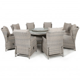 Cotswold Reclining 8 Seat Round Dining Set Cotswold Reclining 8 Seat Round Dining Set