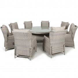 Cotswold Reclining 8 Seat Round Dining Set Cotswold Reclining 8 Seat Round Dining Set