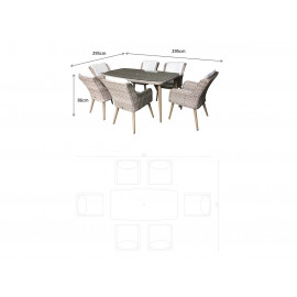DANIELLE 6 Seat Dining Set DANIELLE 6 Seat Dining Set
