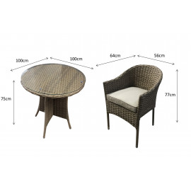 Darcey 2 Seat Bistro Set with stacking chairs Darcey 2 Seat Bistro Set with stacking chairs