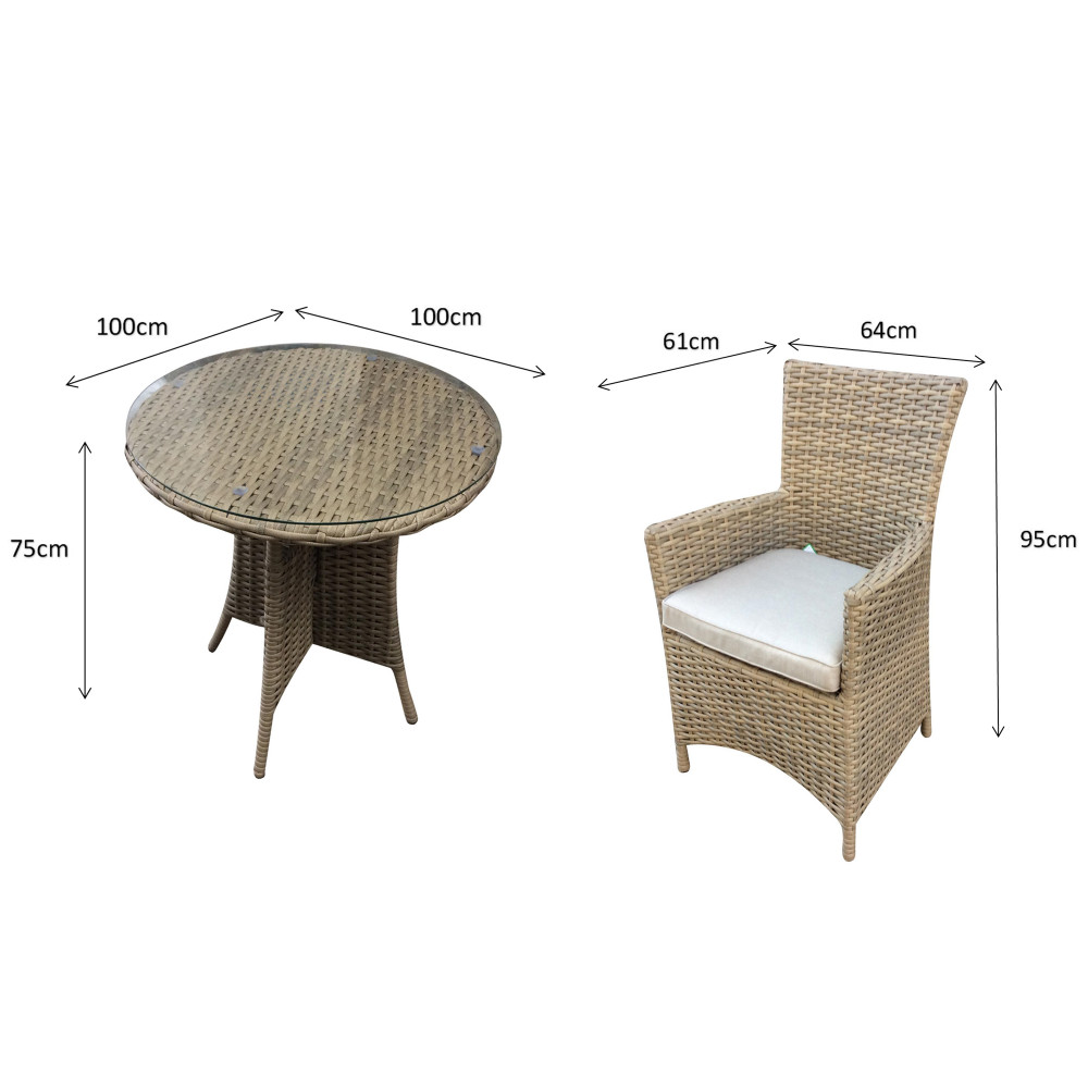 Darcey 2 Seat Bistro Set with high back dining chairs Darcey 2 Seat Bistro Set with high back dining chairs