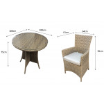 Darcey 2 Seat Bistro Set with high back dining chairs Darcey 2 Seat Bistro Set with high back dining chairs