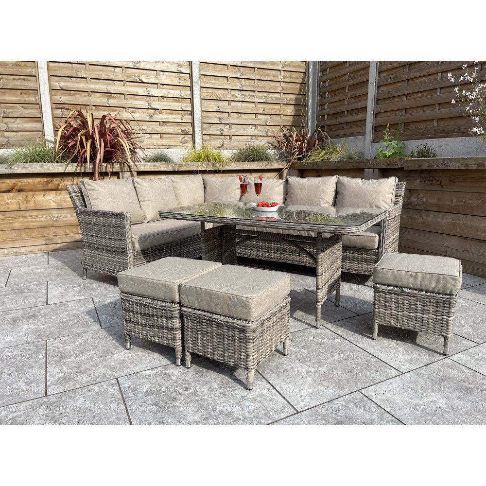 EDWINA Corner Dining Mixed Nature Weave