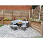 EDWINA Corner Dining Multi Grey Wicker