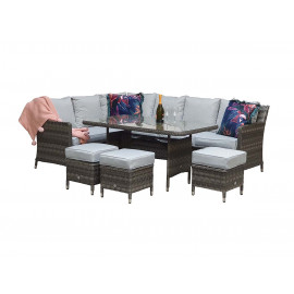 EDWINA Corner Dining Multi Grey Wicker