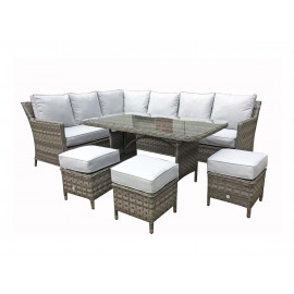 EDWINA Corner Dining Multi Grey Wicker