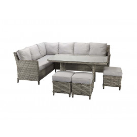 EDWINA Corner Dining 3 Wicker Special Grey