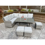 EDWINA Corner Dining 3 Wicker Special Grey