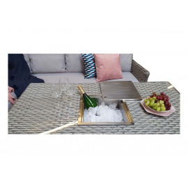 EDWINA Corner Dining with Lift Table 3 Wicker Special Grey EDWINA Corner Dining with Lift Table 3 Wicker Special Grey