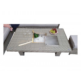EDWINA Corner Dining with Lift Table 3 Wicker Special Grey EDWINA Corner Dining with Lift Table 3 Wicker Special Grey